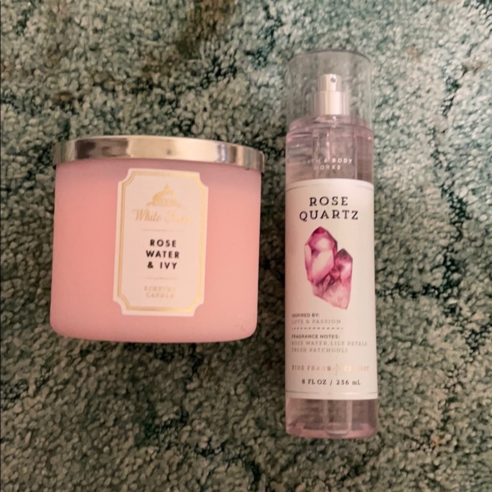 Bath and bodyworks rose candle and fragrance mist